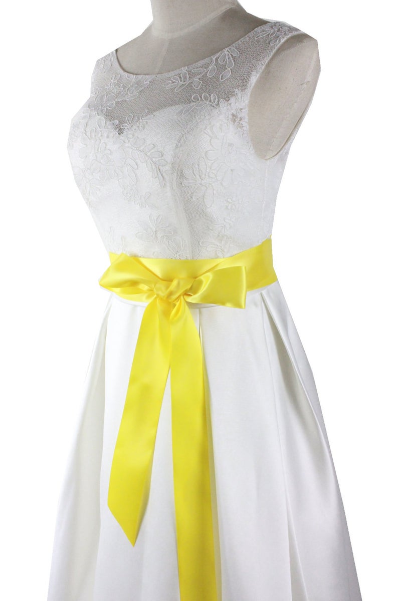 Leimandy æ–°å“ 2" Wide Simple Classic Colorful Ribbon Sash for Dress Formal Wedding Dress (Daffodill) - Image 2
